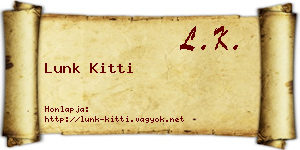 Lunk Kitti névjegykártya